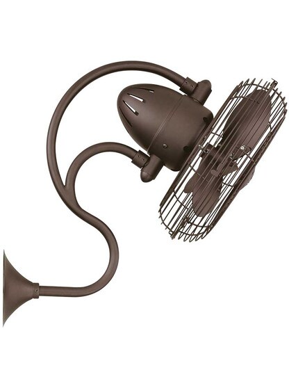 Melody 13 inch Oscillating Wall Fan in Textured Bronze.